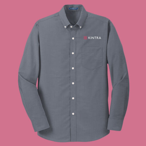 Kintra- Oxford Shirt - White, Dusty Rose Thumbnail