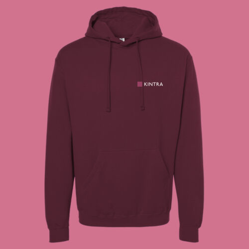 Kintra- Unisex Fleece Hooded Sweatshirt - White, Dusty Rose Thumbnail