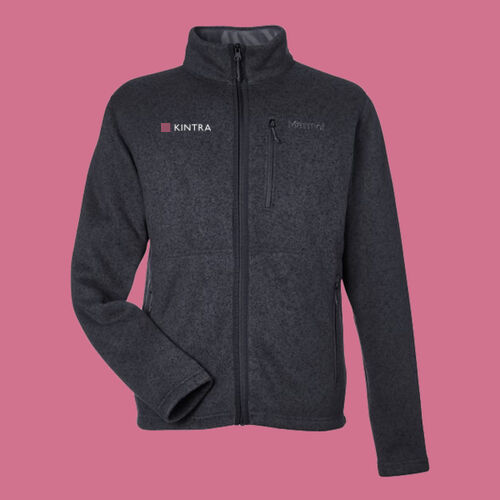 Kintra- Men's Drops Line Fleece Jacket  - White, Dusty Rose Thumbnail