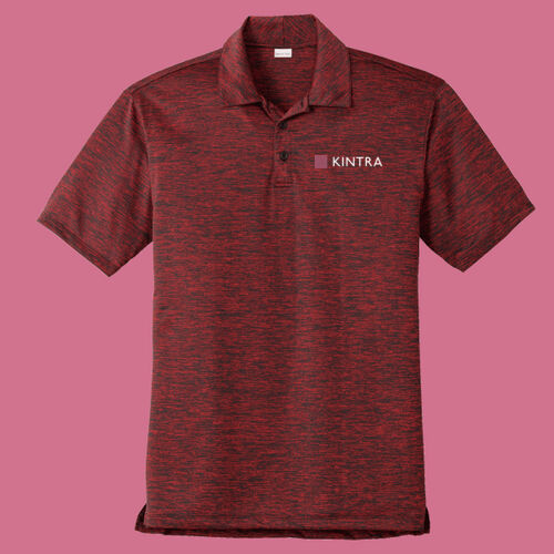 Kintra- PosiCharge ® Electric Heather Polo - White, Dusty Rose Thumbnail