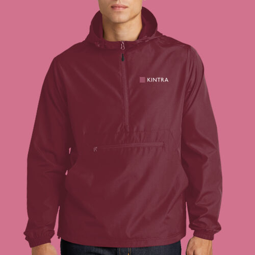 Kintra- Packable Anorak - White, Dusty Rose  Thumbnail