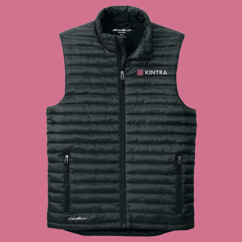 Kintra- Packable Quilted Vest - White, Dusty Rose Thumbnail