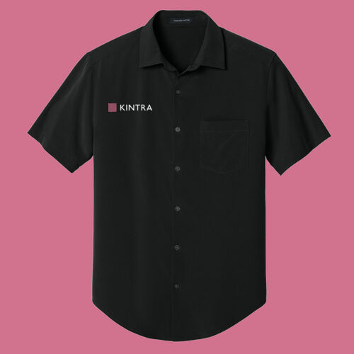 Kintra-Short Sleeve UV Capital Tech Shirt- White, Dusty Rose Thumbnail