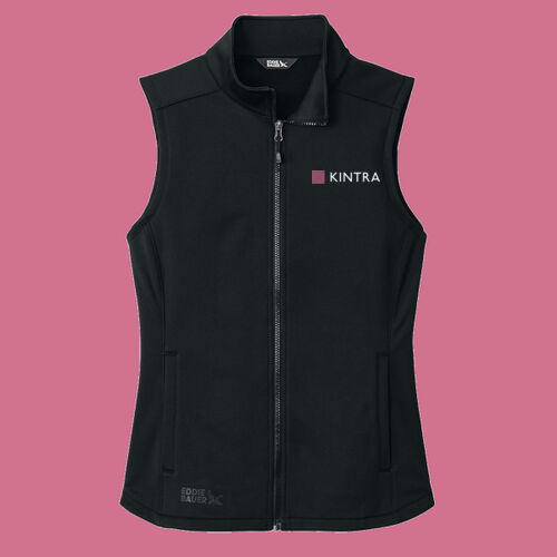 Kintra- Women's Smooth Mid Layer Fleece Vest  - White, Dusty Rose Thumbnail