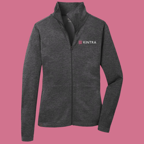 Kintra- Women's Pixel Full Zip - White, Dusty Rose Thumbnail