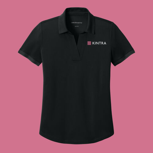 Kintra- Women's Everyday Performance Polo - White, Dusty Rose Thumbnail