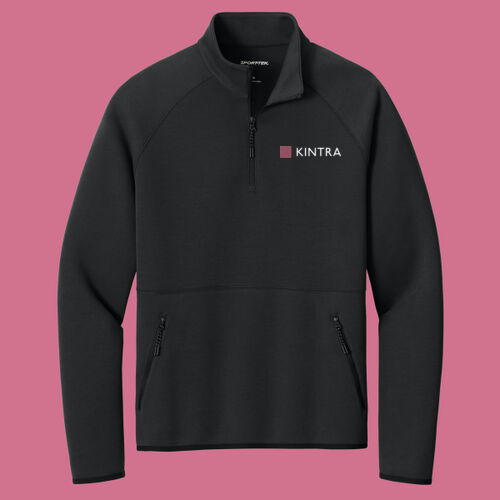 Kintra- Phenom 1/4 Zip - White, Dusty Rose Thumbnail